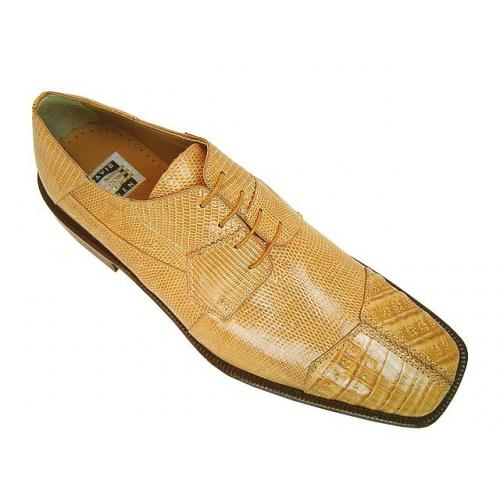 David Eden  "Joplin" Wheat Genuine Crocodile/Lizard Shoes